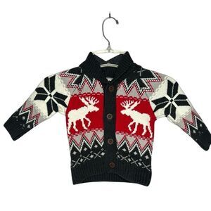 Hatley Kids Holiday Stag Fair Isle Cotton Blend Sweater. Size 2.